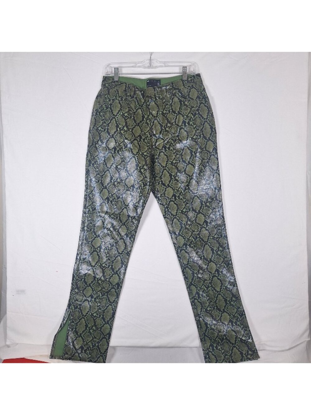 Asos Design Green Faux Snake Skin Pants size 8